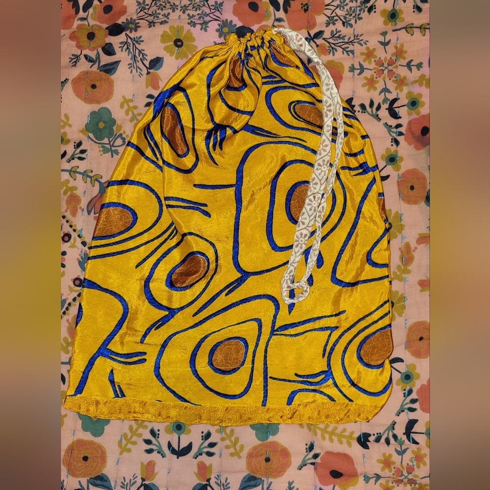 Silk drawstring bag